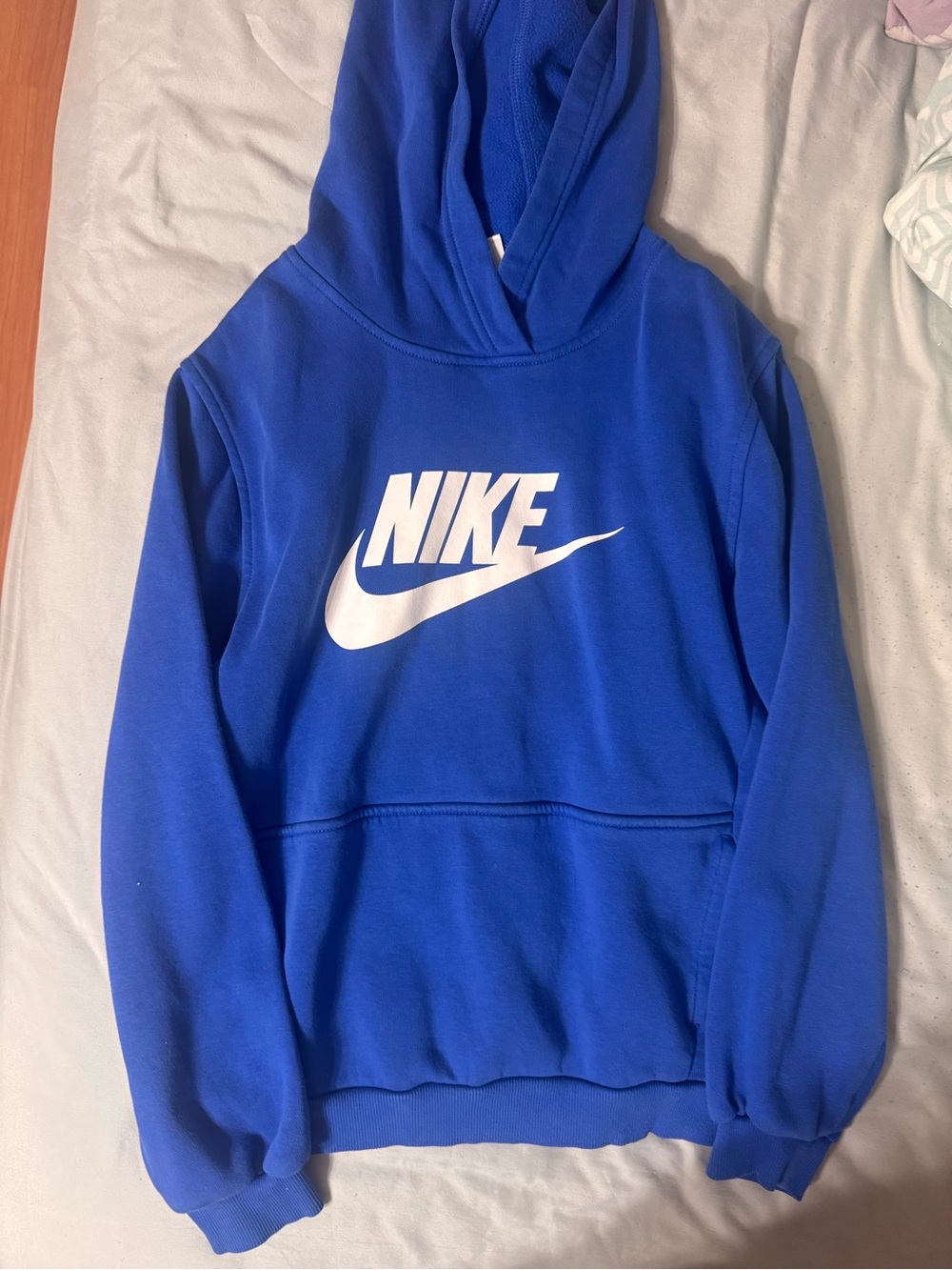 Nike Royal Blue Hoodie with White Logo Boys XL
